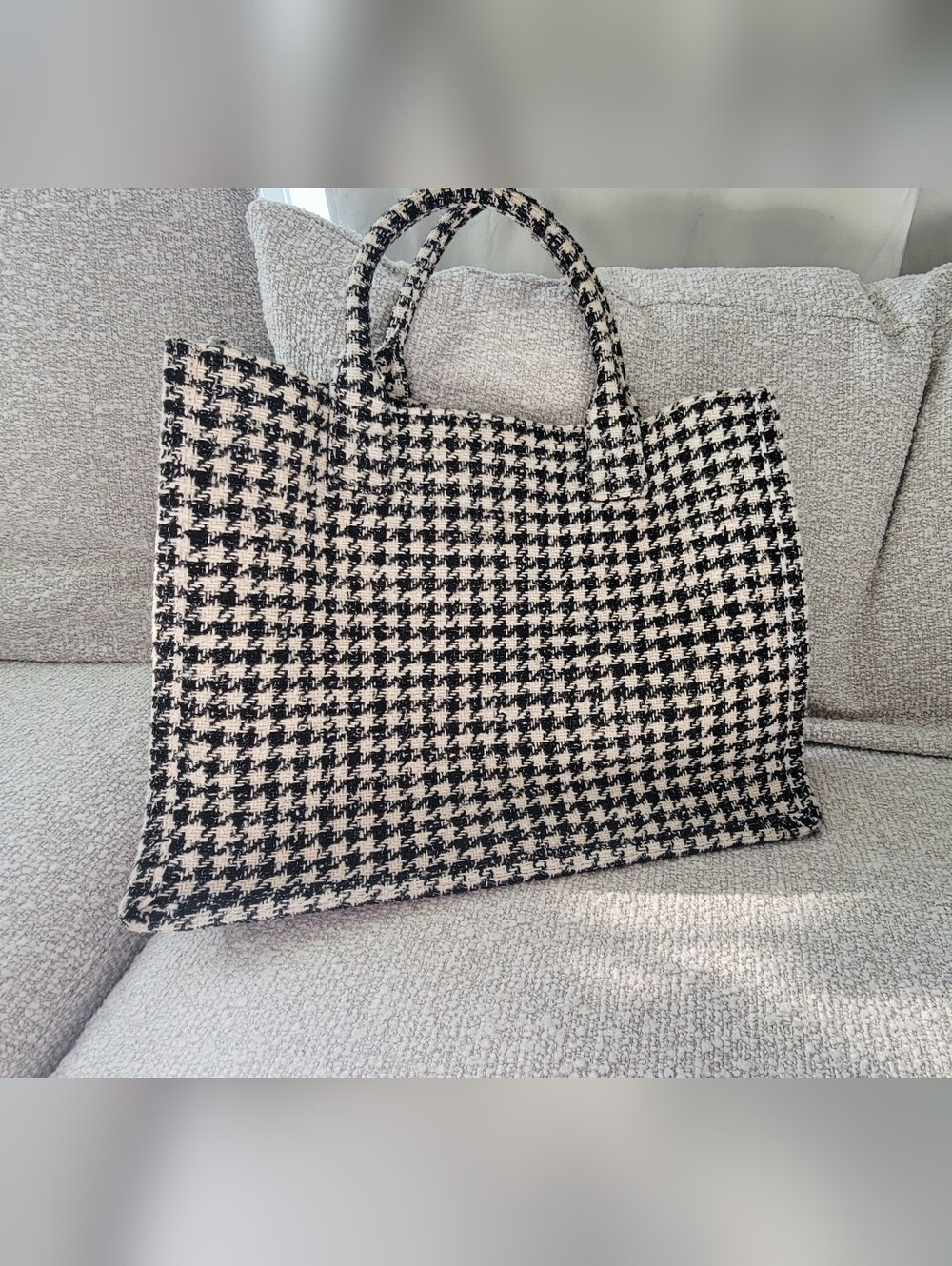 Sandro Black & White Houndstooth Tote - Picture 4 of 6
